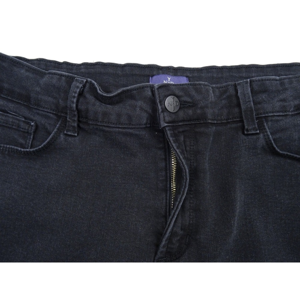 NYDJ Womens Jeans Size 16 Black Denim Ankle Stretch Lift Tuck High Rise - Picture 6 of 16